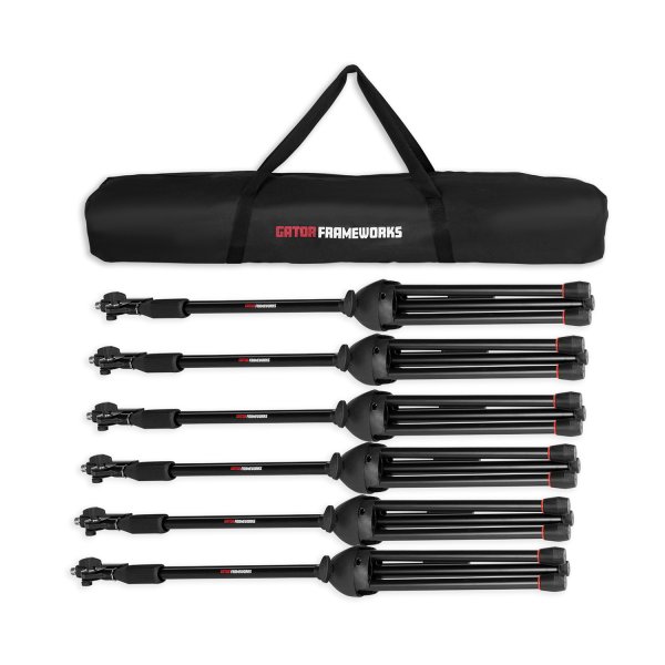 6-pack Microphone Boom Stands with Carry Bag