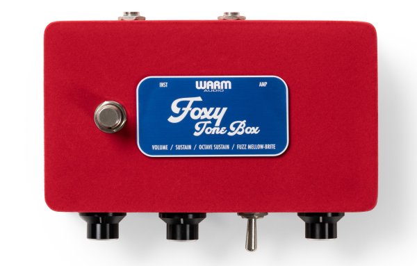 Foxy Tone Box Pedal For Fuzz Distortion + 9V Adapter, Limited Edition Red