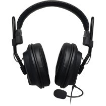 Wired Over-Ear Semi-Open Gaming Headset with Detachable Microphone, Black