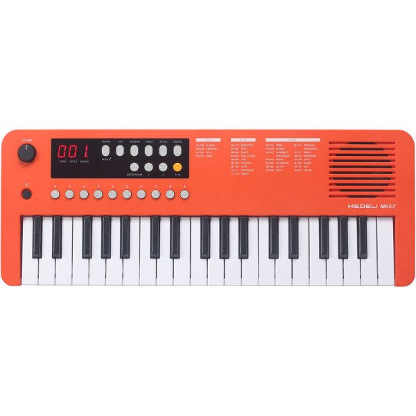37-Mini-Key Portable Keyboard with USB MIDI and Audio, Orange