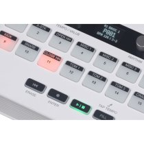 Portable 16-Pad Portable Rhythm Machine with USB MIDI and Audio, White