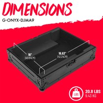 ONYX Flight Case for Pioneer DJ DJM-A9 DJ Mixer, Black on Black