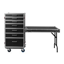 ATA Style Heavy Duty Case with 7 Drawers and Fold-Out Table