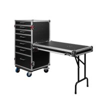 ATA Style Heavy Duty Case with 7 Drawers and Fold-Out Table