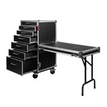 ATA Style Heavy Duty Case with 7 Drawers and Fold-Out Table