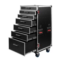 ATA Style Heavy Duty Case with 7 Drawers and Fold-Out Table