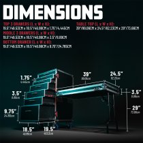 ATA Style Heavy Duty Case with 7 Drawers and Fold-Out Table