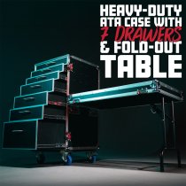 ATA Style Heavy Duty Case with 7 Drawers and Fold-Out Table
