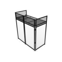 Black Collapsible DJ Facade with Black Scrim, White Scrim, and Carrying Bag