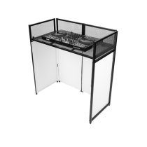 Black Collapsible DJ Facade with Black Scrim, White Scrim, and Carrying Bag