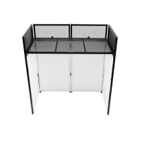 Black Collapsible DJ Facade with Black Scrim, White Scrim, and Carrying Bag