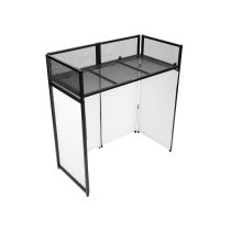 Black Collapsible DJ Facade with Black Scrim, White Scrim, and Carrying Bag