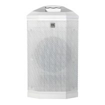 Compact 2,000W Column PA System with 8" Subwoofer, Bluetooth 5, TWS Stereo & 3-Channel Mixer (White)