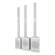Compact 2,000W Column PA System with 8" Subwoofer, Bluetooth 5, TWS Stereo & 3-Channel Mixer (White)