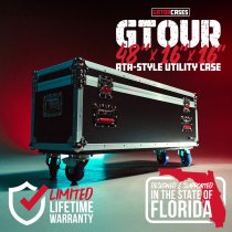 GTOUR ATA-Style Utility Flight Case with Casters– 48″ x 16″ x 16”