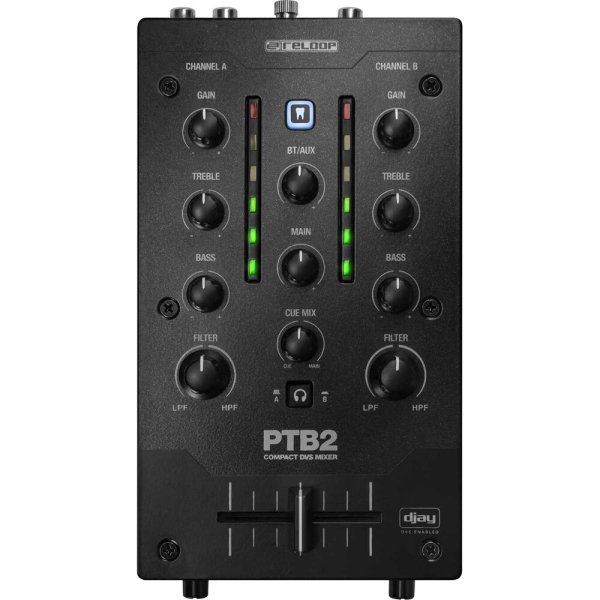 Portable 2+1 Channel DJ Mixer with DVS and Bluetooth Interface