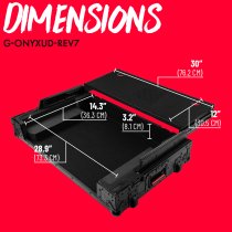 ONYX Flight Case with Upper Deck Platform for Pioneer DJ DDJ-REV7 DJ Controller, Black on Black