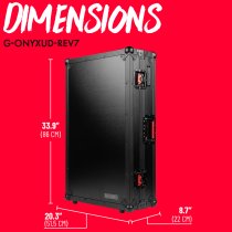 ONYX Flight Case with Upper Deck Platform for Pioneer DJ DDJ-REV7 DJ Controller, Black on Black