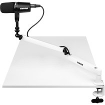 Shure Low-Profile Desktop Mic Boom Stand, White