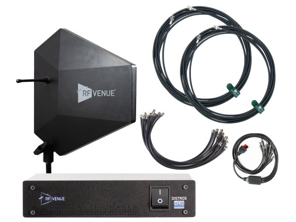 5-Channel Wireless Microphone Upgrade Pack with Diversity Fin IPX Antenna, Black