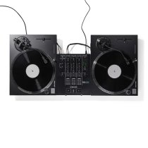 Direct-Drive DJ Turntable with Ortofon OM Black Cartridge, Black