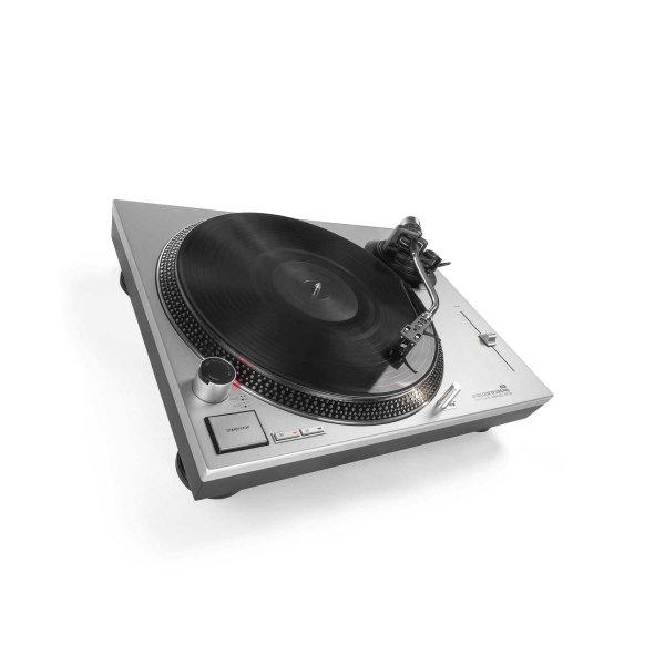 Direct-Drive DJ Turntable with Ortofon OM Black Cartridge, Silver