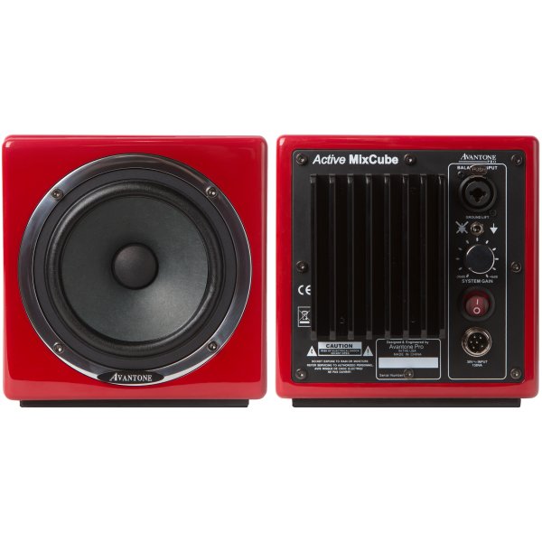 Active MixCube Powered Full-Range Mini Reference Monitors, Red (Pair)