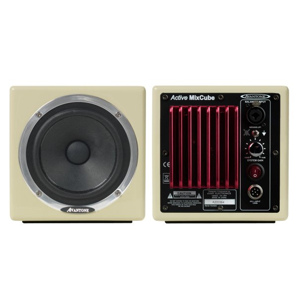 Active MixCube Powered Full-Range Mini Reference Monitors, Retro-Cream (Single)