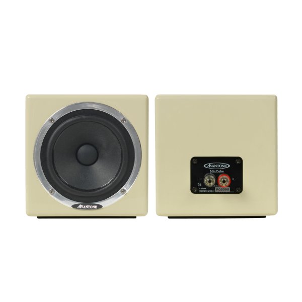 MixCubes Full-Range Mini Reference Monitors, Retro-Cream (Pair)