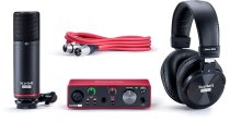 2-in / 2-out USB Audio Interface Recording Bundle W/ Condenser Microphone And Headphones