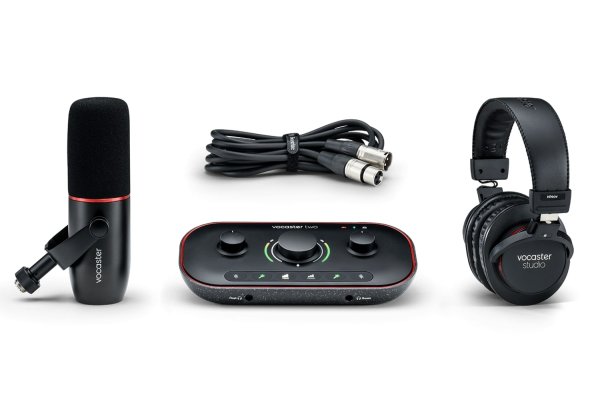 Podcast Bundle With Vocaster Two Audio Interface, Microphone and Headphones