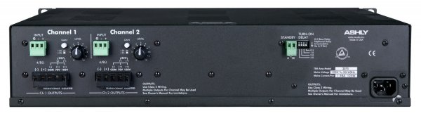 Rackmount Stereo Power Amplifier with 70V/100V Transformer - 40 Watts per Channel at 8 Ohms