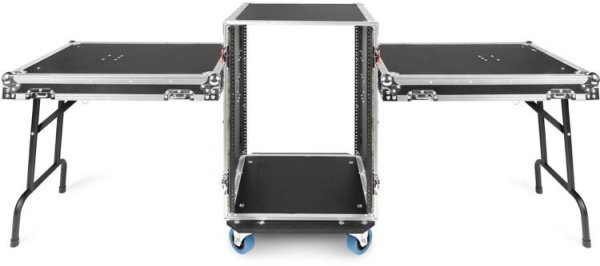 G-TOUR 16U ATA Wood Rack Case with Tables and Casters