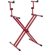 Deluxe 2-Tier X-Style Keyboard Stand (Red)