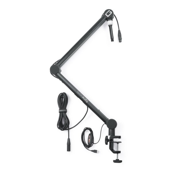 Professional Broadcast Boom Mic Stand With LED Light