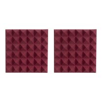 2 Pack of Burgundy 12″ x 12″ Acoustic Pyramid Panel