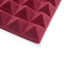 2 Pack of Burgundy 12" x 12" Acoustic Pyramid Panel