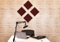 2 Pack of Burgundy 12" x 12" Acoustic Pyramid Panel