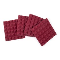 4 Pack of Burgundy 12″ x 12″ Acoustic Pyramid Panel