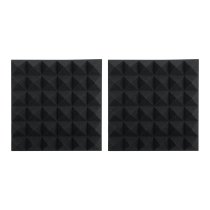 2 Pack of Charcoal 12″ x 12″ Acoustic Pyramid Panel