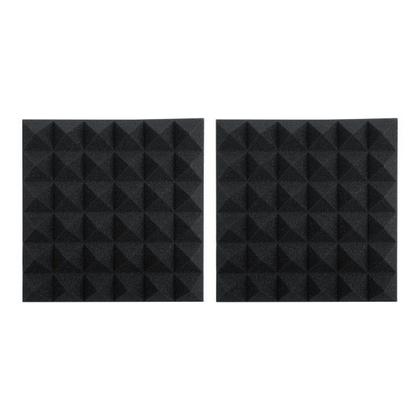2 Pack of Charcoal 12" x 12" Acoustic Pyramid Panel