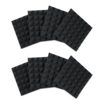 8 Pack of Charcoal 12″ x 12″ Acoustic Pyramid Panel