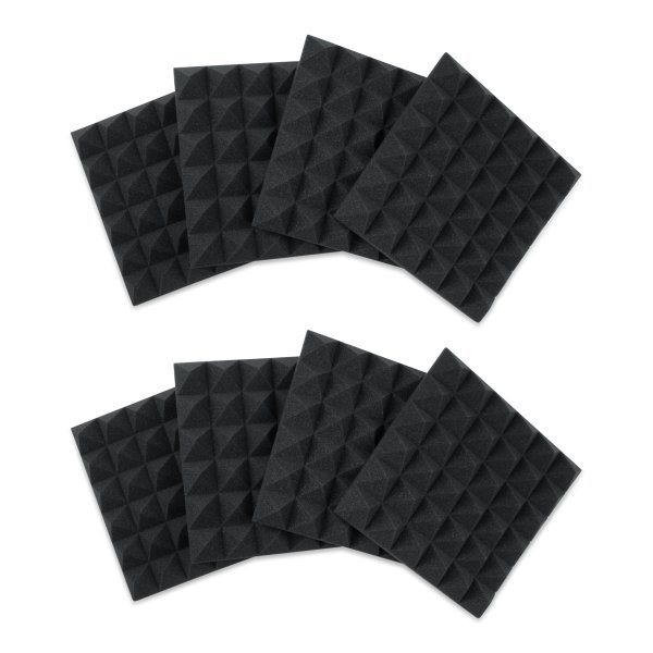 8 Pack of Charcoal 12" x 12" Acoustic Pyramid Panel