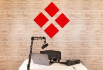 2 Pack of Red 12" x 12" Acoustic Pyramid Panel