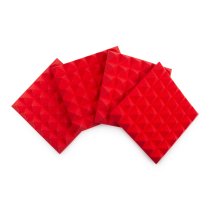 4 Pack of Red 12″ x 12″ Acoustic Pyramid Panel
