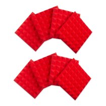 8 Pack of Red 12″ x 12″ Acoustic Pyramid Panel