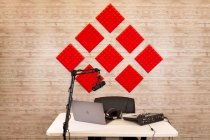 8 Pack of Red 12" x 12" Acoustic Pyramid Panel