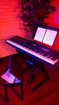 Deluxe Wooden Wooden Piano Bench, Black