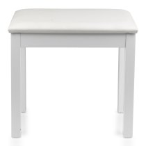 Traditional Wooden Piano Bench, White