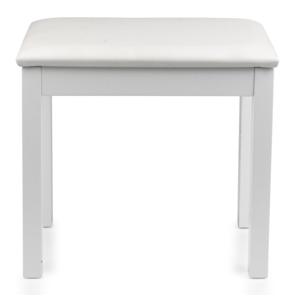 Traditional Wooden Piano Bench, White